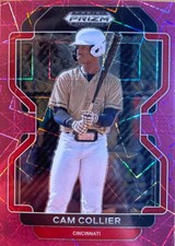 2022 Prizm Draft Picks Cam Collier Pink Velocity PRIZM #PDP18 Reds Prospect