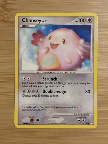 Carte Pokémon commune régulière Chansey 76/123 Trésors mystérieux TCG