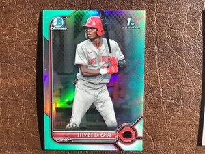 2022 BOWMAN CHROME 1ST ELLY DE LA CRUZ  #BCP-50 AQUA REFRACTOR 040/125 REDS