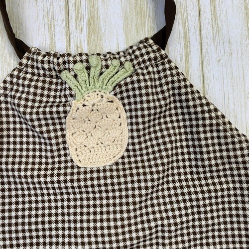 Janie And Jack Girls Size 6 Brown White Pineapple Crochet One Piece Swimsuit - Picture 3 of 6