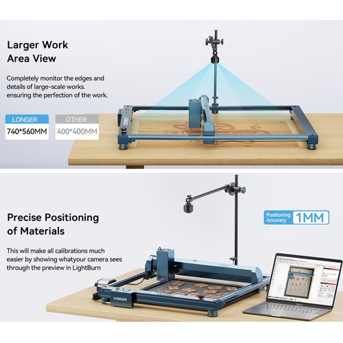 LONGER Lightburn Camera Kit with Precise Positioning Multi-Task Engraving R3D5 - Picture 7 of 12
