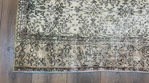 Alfombra de corredor hecha a mano colores beige y marrón, alfombra turca vintage, 3,7 x 8,2 pies - Imagen 9 de 10