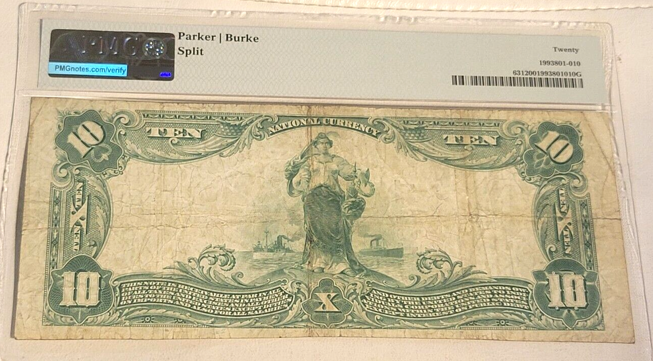 1902 10.00 The First National Bank Of Fredericksburg Iowa PMG 20