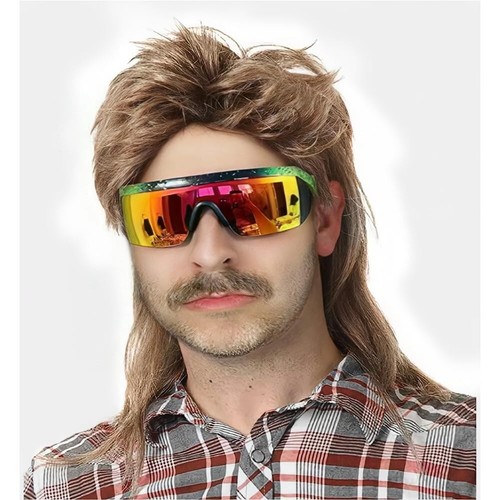 Mullet Wigs for Men Joe Dirt Emo Wig 80s 90s Costumes Fancy Party Accessory C... - Picture 8 of 12