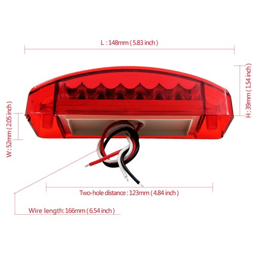2-20x Amber Red LED Side Marker Clearance Light Rectangle Truck Trailer CamperRV - Picture 10 of 13