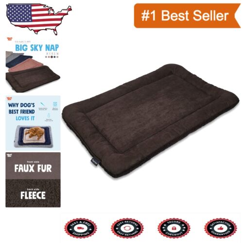 Eco-Friendly Lightweight Dog Bed with Stylish Suede & Fleece - Chocolate, Medium