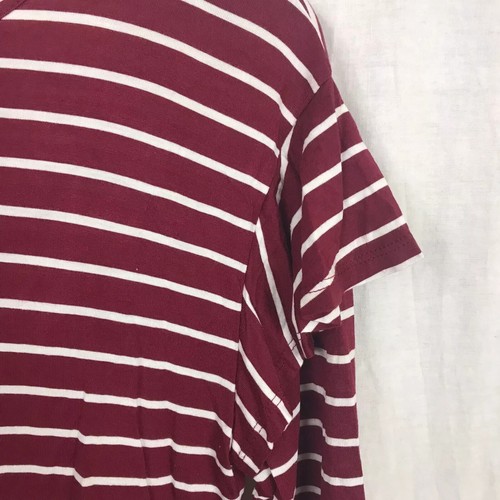 Ann Taylor LOFT Women's Striped Ruffle 3/4 Sleeve Shirt Red White Size Small - Bild 2 von 5