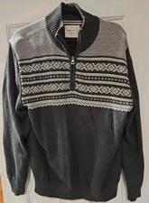Original Weatherproof Vintage Gray Fair Isle Pullover Sweater SZ XL