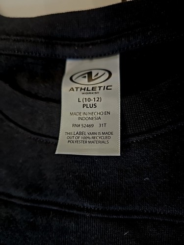 Girls L 10/12 PLUS Athletic Works Sweatshirt Black New With Tags! - Picture 4 of 5