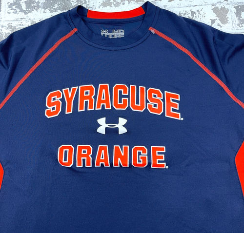 Syracuse Orange Shirt Men Medium Blue Tee Under Armour Performance Training Run - Picture 2 of 9