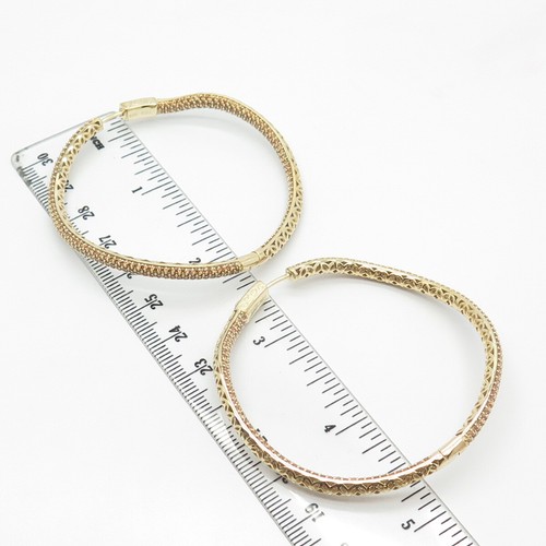 925 Sterling Silver Gold Plated KLEO Citrine Gem Curved Hinged Hoop Earrings - Picture 3 of 8