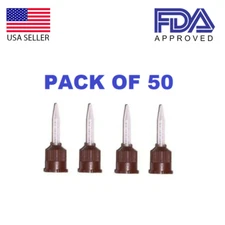 Dental Brown Short Mixing Tips for Mark3 Temporary & Permanent Cement 50/Bag