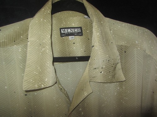 Mench Platinum Italy New York Men's SS Button Up Polyester Print Shirt Sz 2XL - Picture 2 of 5