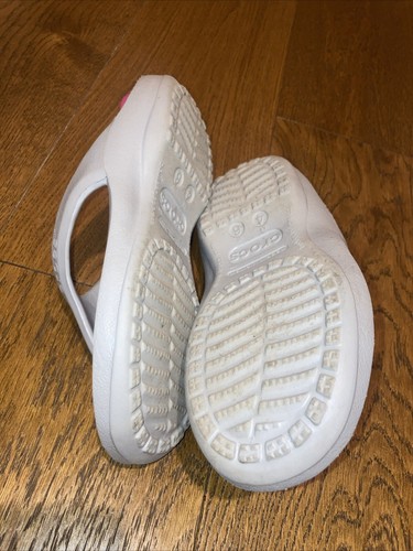 Crocs Ladies Flip Flops W6 VGC M4 Sandals Clogs Holiday Beach Summer Comfort - Picture 5 of 11