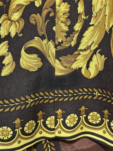 Vintage Saks Fifth Avenue Folio Seidenjacke Damen mittelbraun gold Barockmuster - Bild 19 von 19