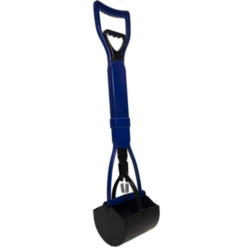 Spotty Long 25" Non-Stick Spring Action Dog Pet Pooper Scooper for Grass (Blue)
