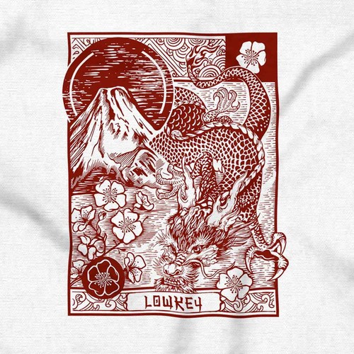 Cool Traditional Chinese Dragon Art Lowkey Youth Crewneck T Shirts Boy or Girl - Picture 2 of 7