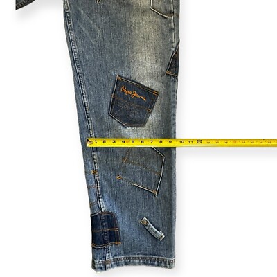 USA古着 PEPE JEANS BAGGY ワイド B系 Y2K デニムパンツ 00s Pepe Jeans W40 ワイド デニム バギーパンツ 極太 B系