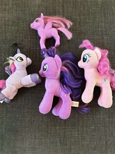 My Little Pony Lot of 4 Pink & Purple 2 Ty Plush 1 Key Chain Stuffed Animal - Picture 13 of 13