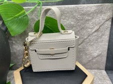 6  Gold -Tone Leather Tote Purse Keychain New Free Ship B3188