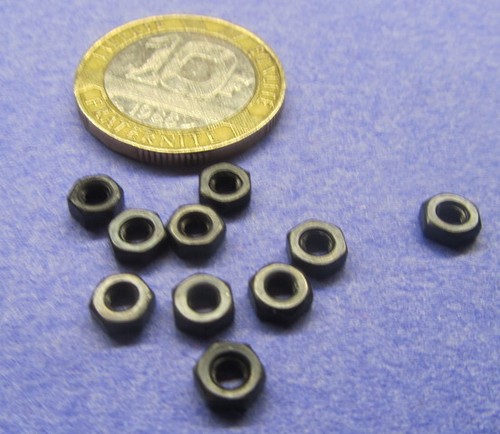 Metric Class 6 Plain Steel Hex Nut, RH M2 x 0.45 mm x 2 mm Height - 500 Pcs - Picture 5 of 12