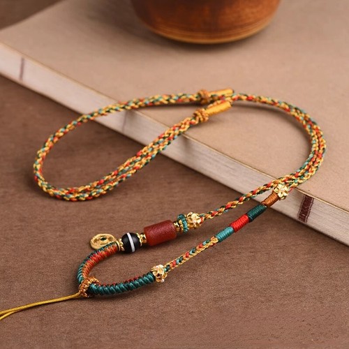 Tibetan Hand Woven Necklace Rope Tangka Neck Hanging Vintage Pendant Rope - Picture 4 of 9
