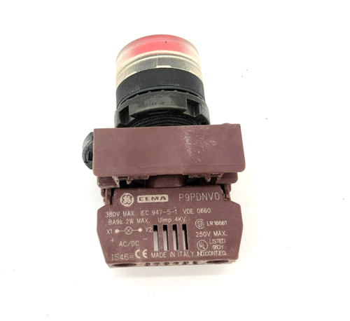 Nuevo GE General Electric P9XPLRGDN00NALI Botón Iluminado Rojo P9PDNV0 - Imagen 4 de 5