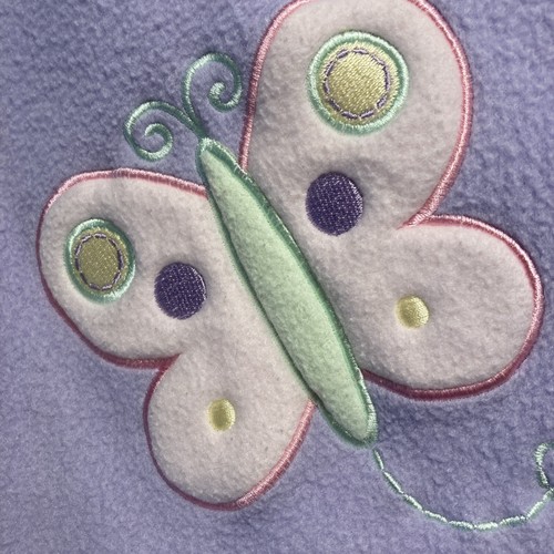 Especially For Baby Purple Flower Blanket Fleece Butterfly Lavender VTG 29x38 S - Picture 5 of 9