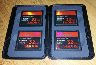Four (4) Sandisk Extreme 32GB CF Memory Card w/ Case (60MB ...