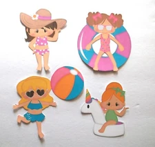 3D UPick  College Summer Beach Picnic Card Scrapbook Embellishment