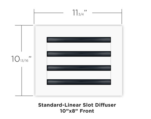 10x8 Modern AC Vent Cover - Decorative White Air Vent - Standard Linear Slot Dif - Picture 2 of 8