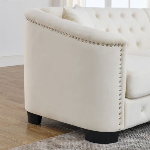 77'' 3 Seater Sofa Couch Velvet Upholstered Sofa Couch for Living Room - Picture 25 of 57