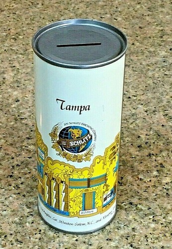Jos Schlitz Brewing Co. Tampa Florida 1974 acero recto 16 oz banco de latas de cerveza   - Imagen 1 de 7
