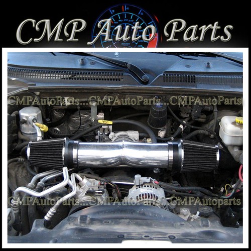 RED-BLACK 2002-2007 DODGE RAM 1500 PICKUP 3.7L 4.7L V8 DUAL TWIN AIR INTAKE KIT - Bild 1 von 2