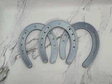 3 - Silver Horseshoes Good Luck Door Décor | Rustic Prop or Wall Hanging