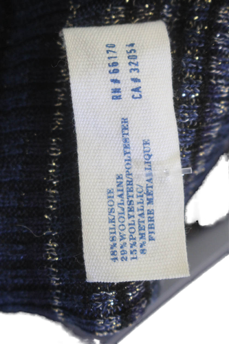 Leifsdottir Womens Metallic Scoop Neck Ruffle Button Down Sweater Blue Size S - Picture 6 of 7