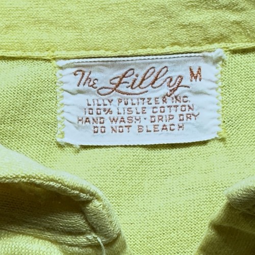 Polo Lilly Pulitzer tg M donna vintage The Lilly gialla 100% cotone Lisle - Foto 3 di 7