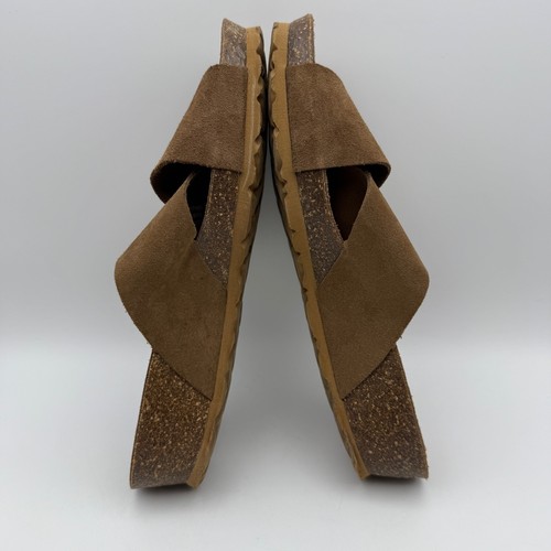 Yokono Damen-Sandalen Veloursleder-Pantoletten Schnallendetail braun bequem Größe 9 - Bild 5 von 8