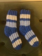 Kids Hand Made Knit Wool Socks 6in Sole Size