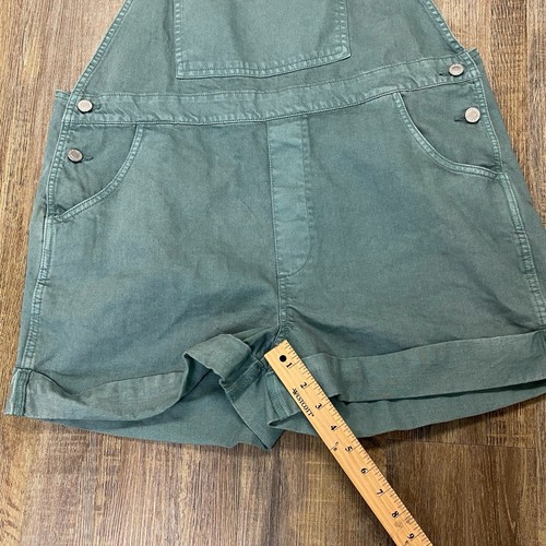 WeWoreWhat grüner ärmellos Denim Strampler Basic Overall Gr. L Baumwolle kurz Neu mit Etikett - Bild 5 von 12