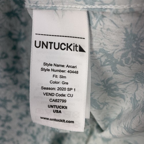 Untuckit Mens Large Arcari Slim Fit Performance Shirt Button Up Floral Beach - Picture 5 of 7