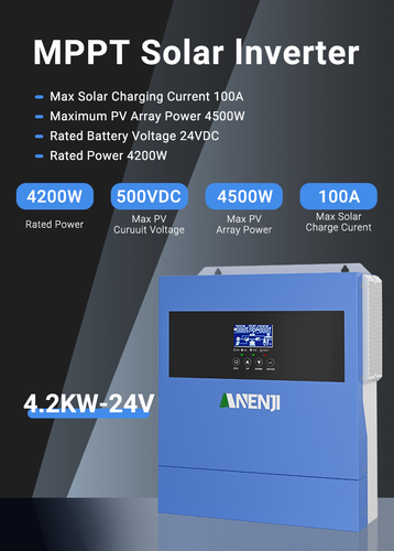 4200W 24V Off Grid Solar Inverter Hybrid MPPT 100A Charger Controller PV 60-500V - Picture 2 of 13