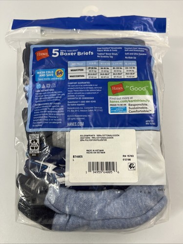 HANES - Boys Boxer Briefs - 5 Pack - Comfort Flex - Tagless - Large - NEW - Picture 2 of 10