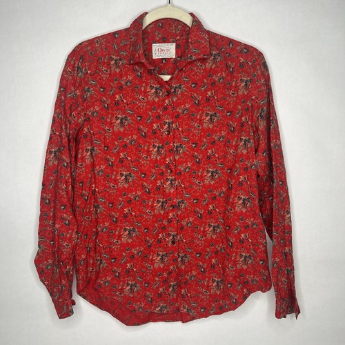 Camicia Vintage Orvis Bottoni Rosso Natale Autunno Lana Cotone 16 Medium - Foto 1 di 7