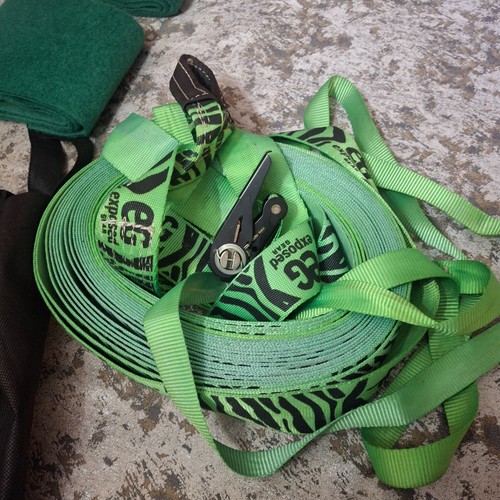EG Exposed Gear Slackline Set w/ Ratchet Straps Slacklines Flybold Green - Picture 10 of 12