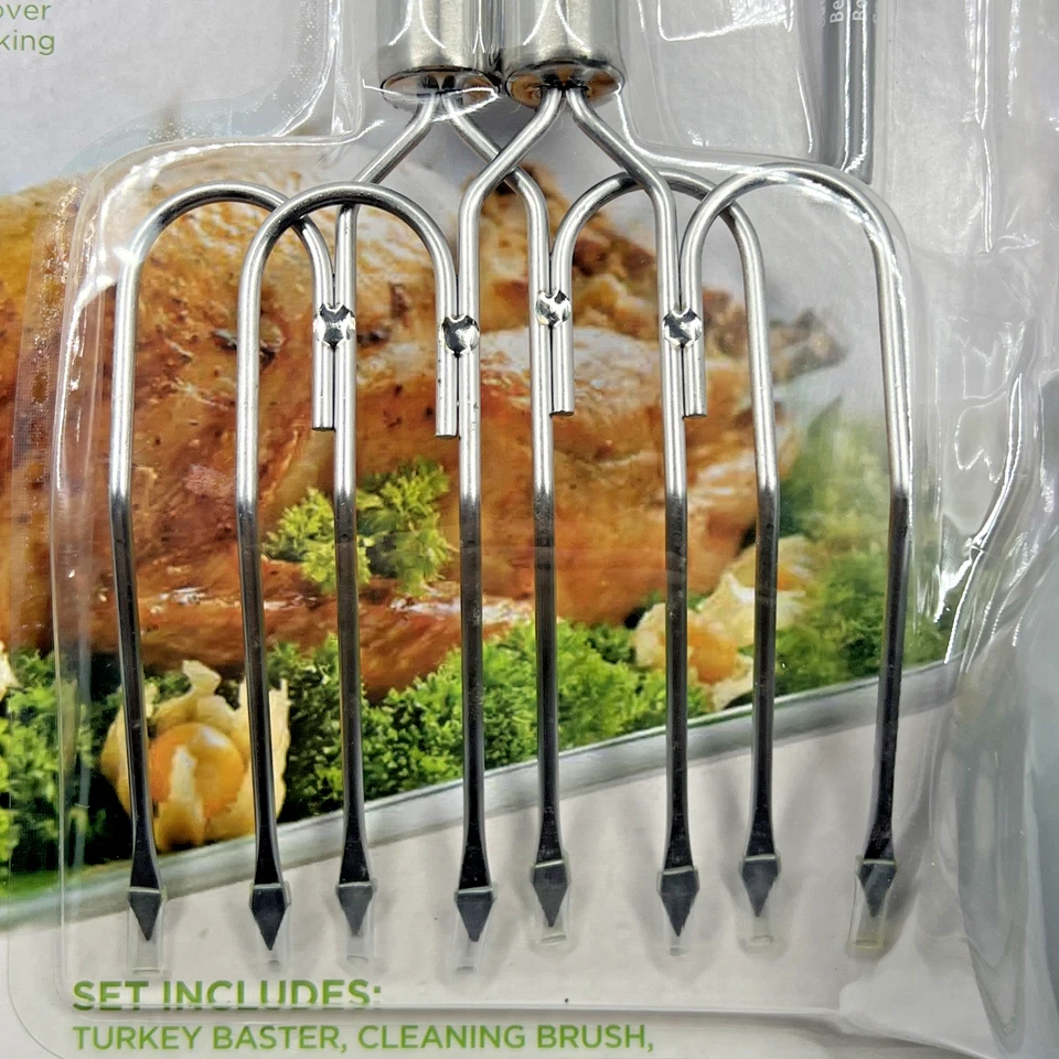 Kit de Asado Ecolution 5 Piezas, Termómetro de Carne, Elevadores de Pavo, Baster, Cepillo Foto 3 de 4
