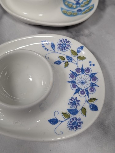 Paar Vintage Figgjo FLINT Porzellan Eierbecher Teller Norwegen Top Zustand - Bild 3 von 7