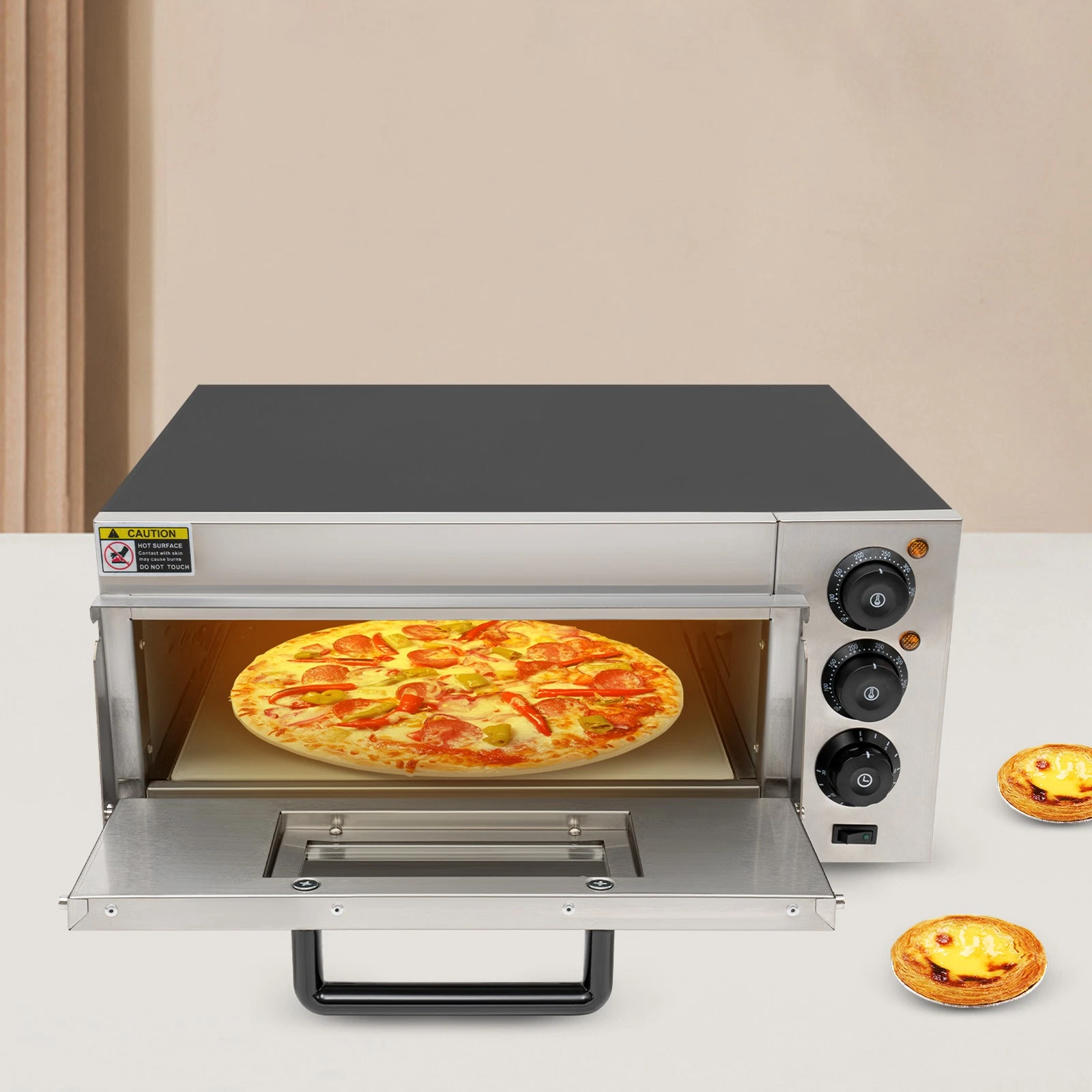 1800W Electric Pizza Oven Countertop Commercial Pizza Oven w/Pizza Stone & Timer
Opens in a new wind