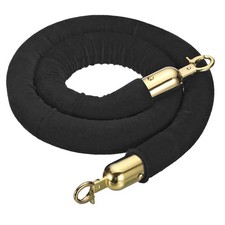 3.9 Feet Black Velvet Stanchion Rope Crowd Control Barrier Rope Golden