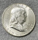 New Listing1961 Philadelphia Mint Silver Franklin Half About Uncirculated